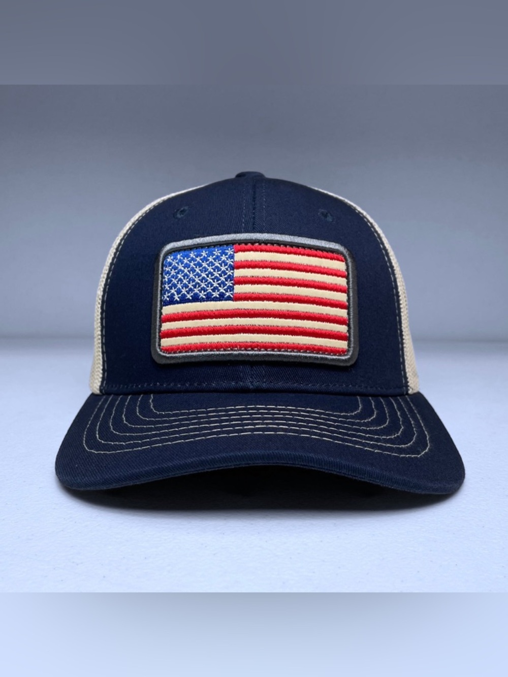 American USA Embroidered Flag Snapback Trucker Hat